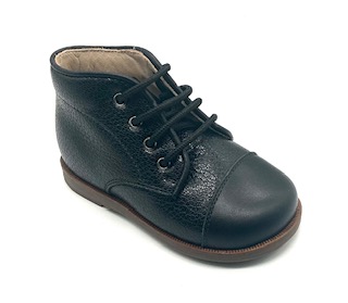BLACK LEATHER BABY SHOE
